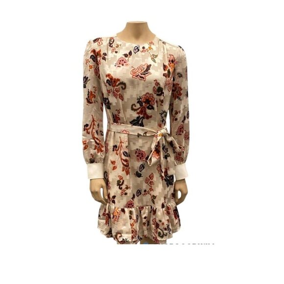 NWT Tory Burch Size US 6 Shift Dress Silk Burnout in Ivory Mountain Paisley - Picture 8 of 16